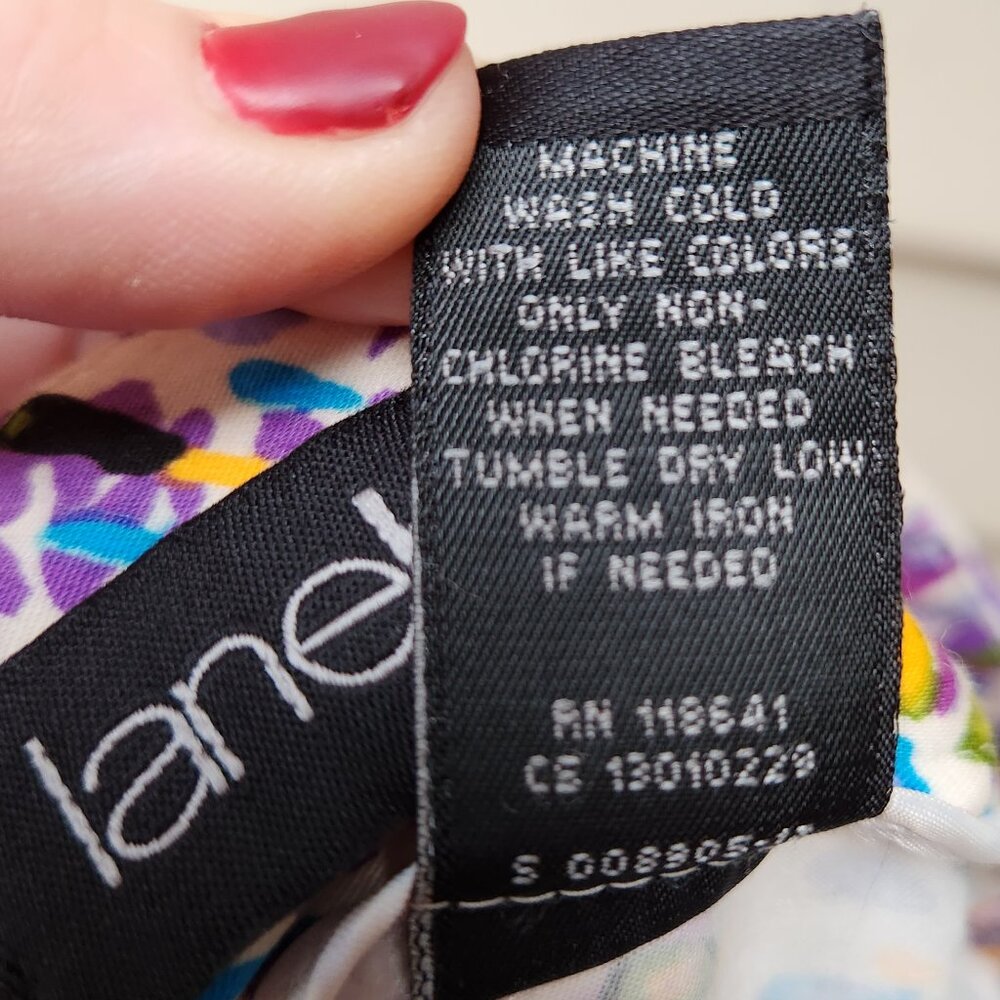 Lane Bryant Plus A-Line Cream Skirt Multicolor Abstract Watercolor Floral Print - Picture 8 of 8